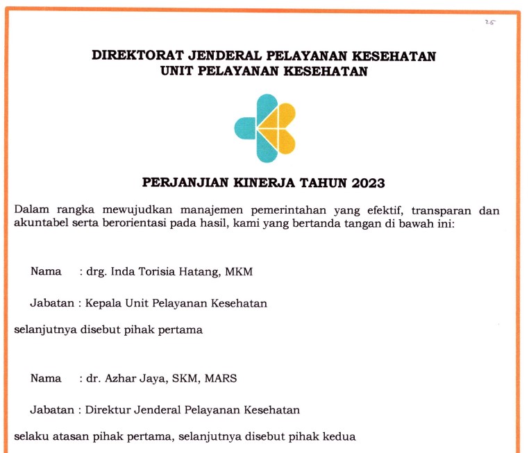 Perjanjian Kinerja Tahun 2023