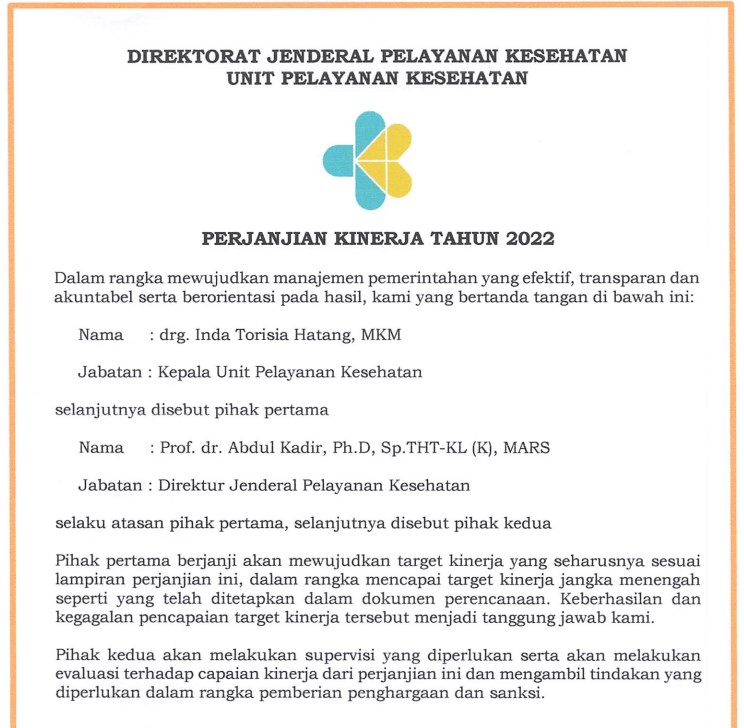 Perjanjian Kinerja Tahun 2022